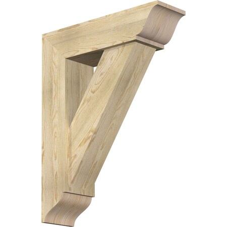 Ekena Millwork Traditional Traditional Rough Sawn Bracket w/ Offset Brace, Douglas Fir, 8"W x 28"D x 36"H BKT0806X28X36TRA01RDF